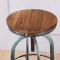 Industrial Vintage Bar Stools Metal Wood Top